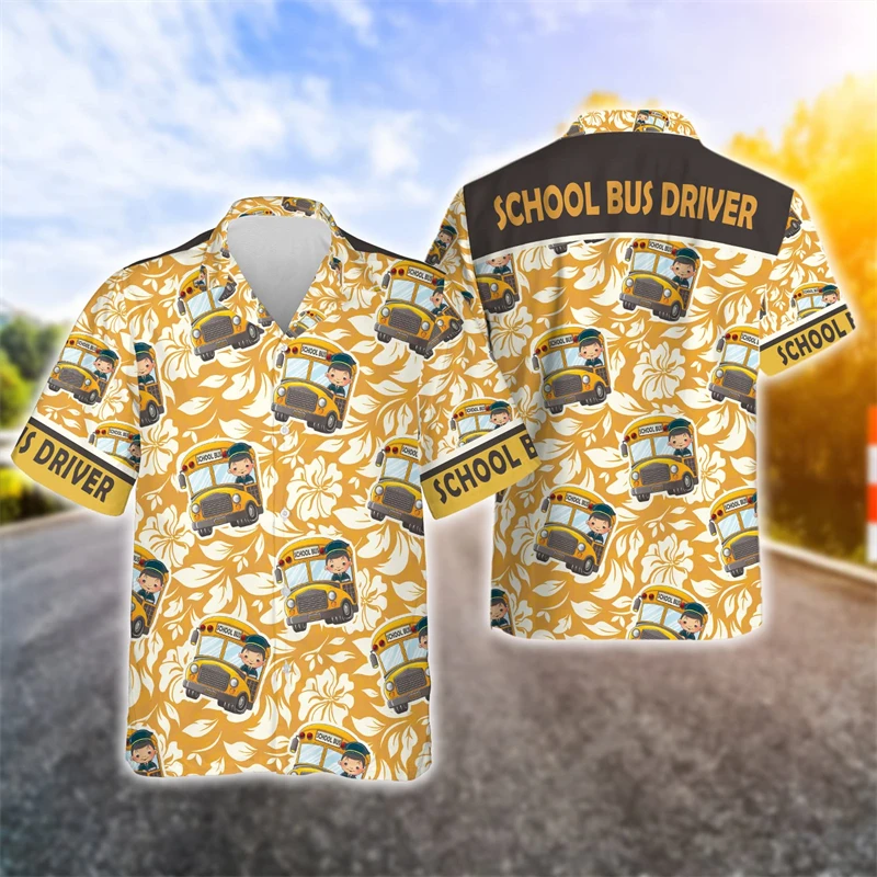 School Bus 3D Printed Shirts For Men Clothes Cartoon Car Driver Graphic Beach Shirt Funny Gift Aloha Lapel Blouse Hawaiian Tops
School Bus 3D Printed Shirts For Men Clothes Cartoon Car Driver Graphic Beach Shirt Funny Gift Aloha Lapel Blouse Hawaiian Tops