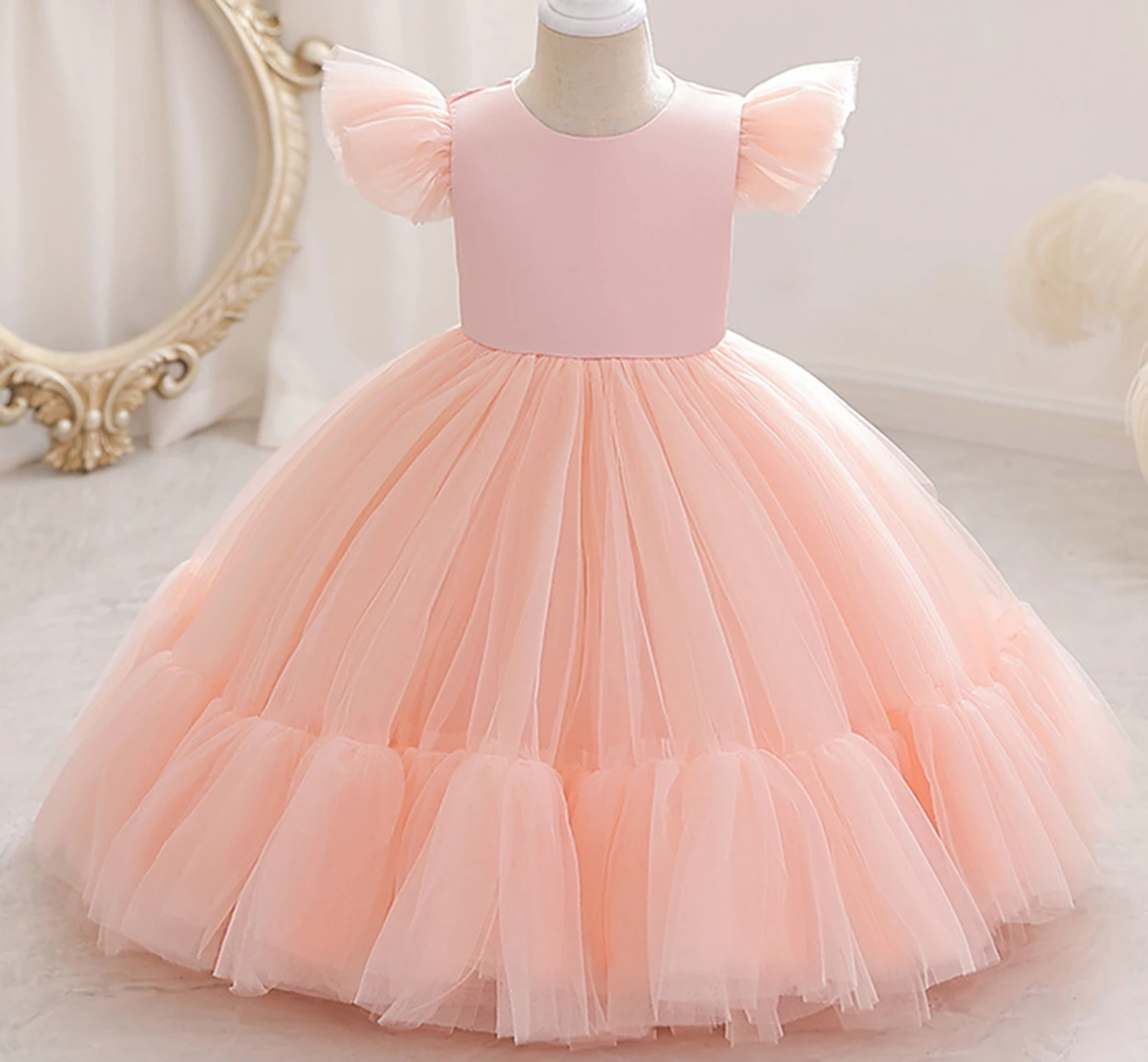 Little Girls Flutter Sleeves Flower Girl Dress Birthday Party Pageant Bowknot Dress L5385
Little Girls Flutter Sleeves Flower Girl Dress Birthday Party Pageant Bowknot Dress L5385