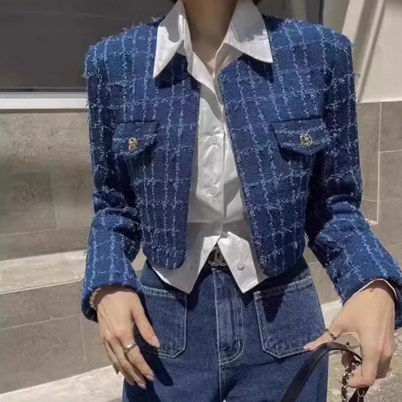 Женская твидовая куртка с крупным ворсом, модная короткая шикарная куртка, Осень-зима 2023
Женская твидовая куртка с крупным ворсом, модная короткая шикарная куртка, Осень-зима 2023