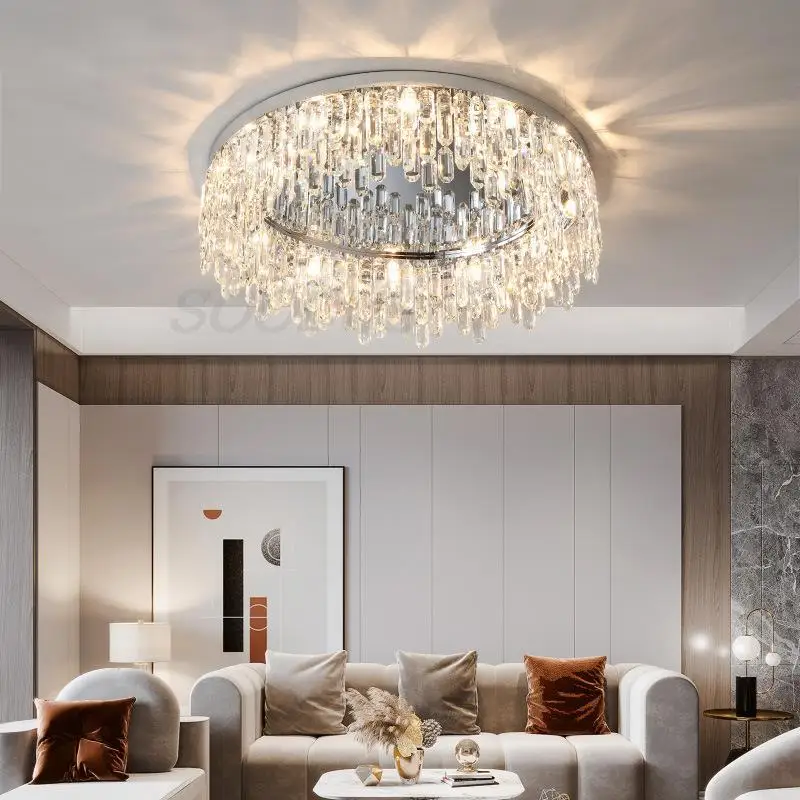 

Nordic Хрустальная в стиле модерн, потолочные люстры светодиодный, роскошная атмосфера, круглая гостиная, столовая, спальня, набор светильник, осветительные приборы