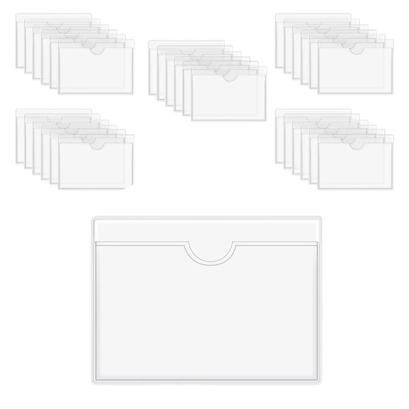 240Pcs Self-Adhesive Label Holder Card Pockets Label Holder Clear Library Card Holders With Top Open For Index Cards
240Pcs Self-Adhesive Label Holder Card Pockets Label Holder Clear Library Card Holders With Top Open For Index Cards