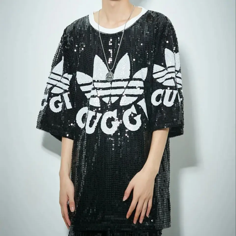 DJ Jazz Sequins Outfit Hip Hop Performance Dance Dance Modern DS Tops Aldult Women Costume Street Dance Catwalk Show
DJ Jazz Sequins Outfit Hip Hop Performance Dance Dance Modern DS Tops Aldult Women Costume Street Dance Catwalk Show