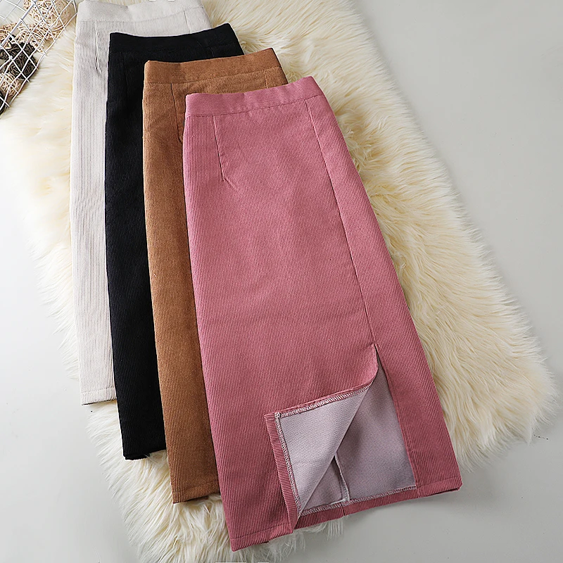 Women's Corduroy Striped Half-body Skirt, High Waist, Slim, Retro, Open, One Step, Monochromatic, New Fashion, Autumn and Winter
Women's Corduroy Striped Half-body Skirt, High Waist, Slim, Retro, Open, One Step, Monochromatic, New Fashion, Autumn and Winter