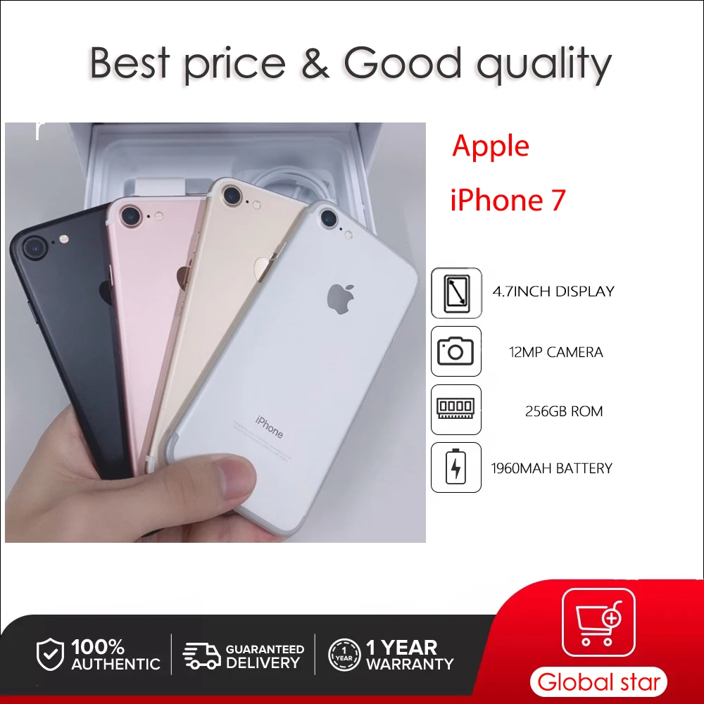 Оригинальный Apple iPhone 7, разблокированный, б/у, IOS A10, 4,7 дюйма, 32/128/256 Гб ПЗУ, сотовый телефон 12 Мп, смартфон со сканером отпечатка пальца
Оригинальный Apple iPhone 7, разблокированный, б/у, IOS A10, 4,7 дюйма, 32/128/256 Гб ПЗУ, сотовый телефон 12 Мп, смартфон со сканером отпечатка пальца