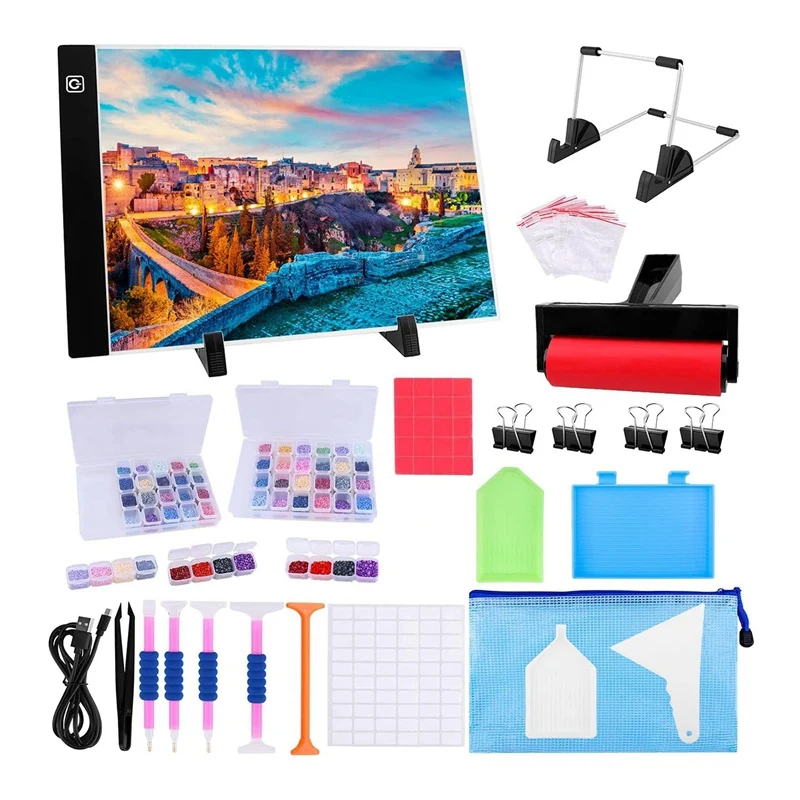 

A4 LED Diamond Painting Light Pad Kit,Light Board For Diamond Painting Accessories,Painting Tools Set For 5D Diamond Art