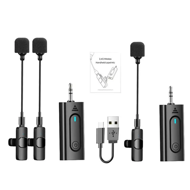 Professional Wireless Microphone 2.4G Portable Lapel Microphone Wireless Lavalier Microphone For Vlog TourLive Broadcast Gaming
Professional Wireless Microphone 2.4G Portable Lapel Microphone Wireless Lavalier Microphone For Vlog TourLive Broadcast Gaming