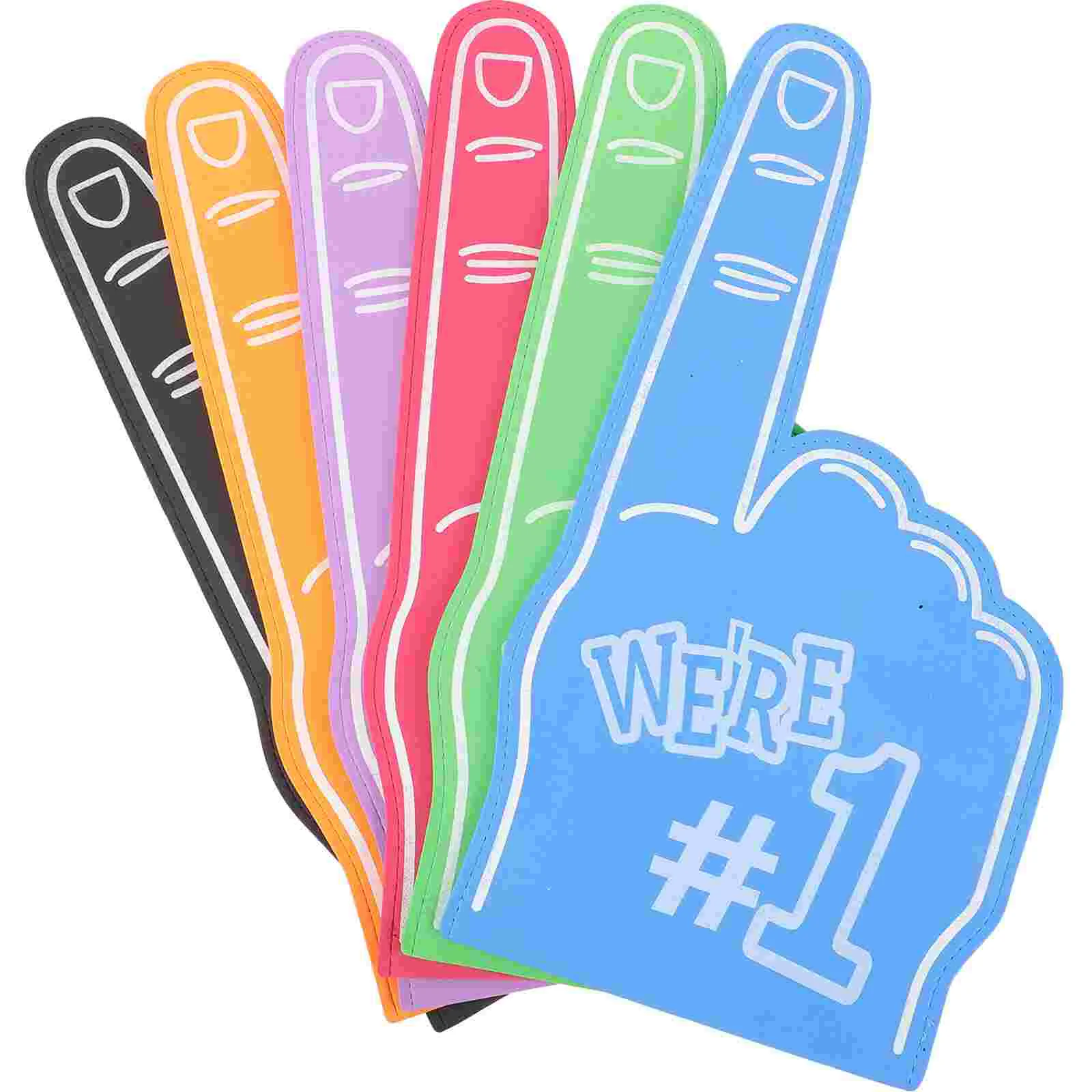 

6 Pcs Eva Palm Gloves Cheerleading Finger Giant Foam Hands Baseball Props Gifts for Girls Pointer Sports Fingers Bulk