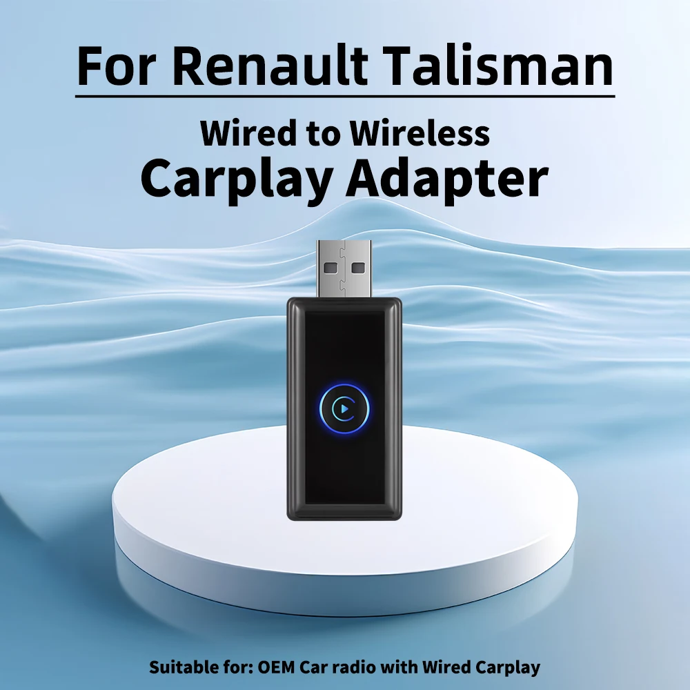 

New Mini Smart AI Box Wireless Carplay Adapter for Renault Talisman LED Car OEM Wired Carplay To Wireless Car Play Spotify USB