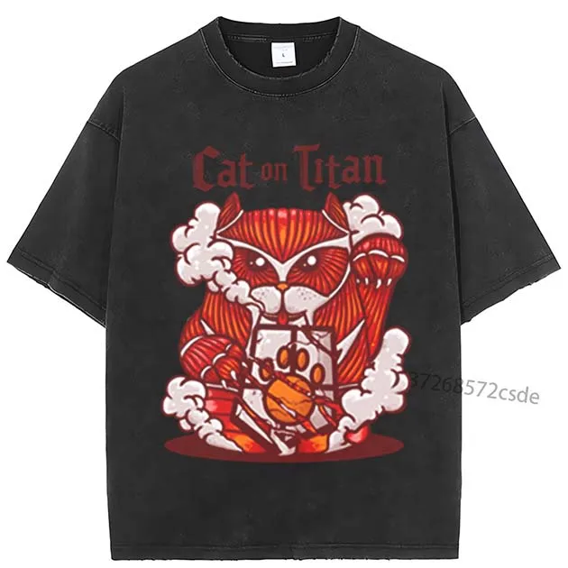 Cat on titans T Shirt Anime Pure Cotton Clothing Casual Short Sleeve Round Collar Tees T-Shirt Japanese Tee Shirt Men
Cat on titans T Shirt Anime Pure Cotton Clothing Casual Short Sleeve Round Collar Tees T-Shirt Japanese Tee Shirt Men