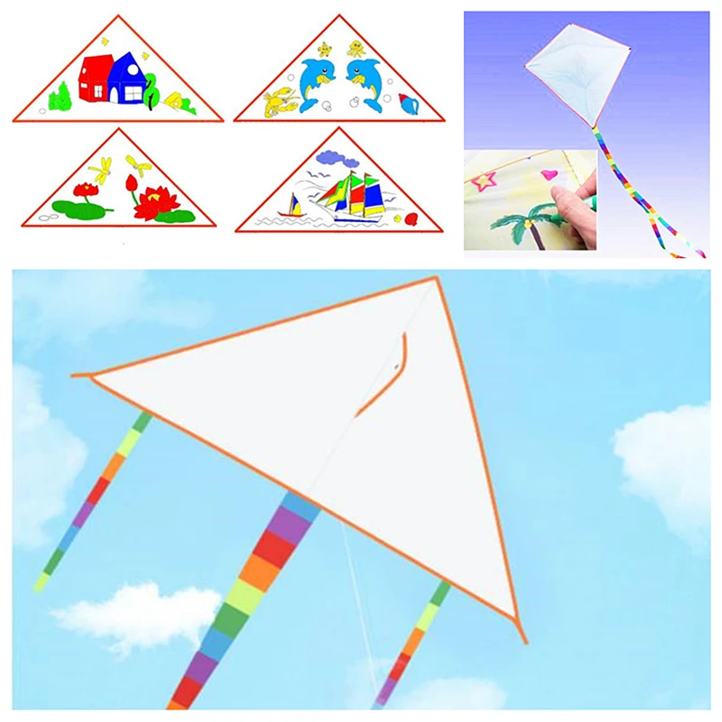 

free shipping diy kite blank kite ripstop nylon education kite factory ad. kite kites toys diamond painting kites for children
