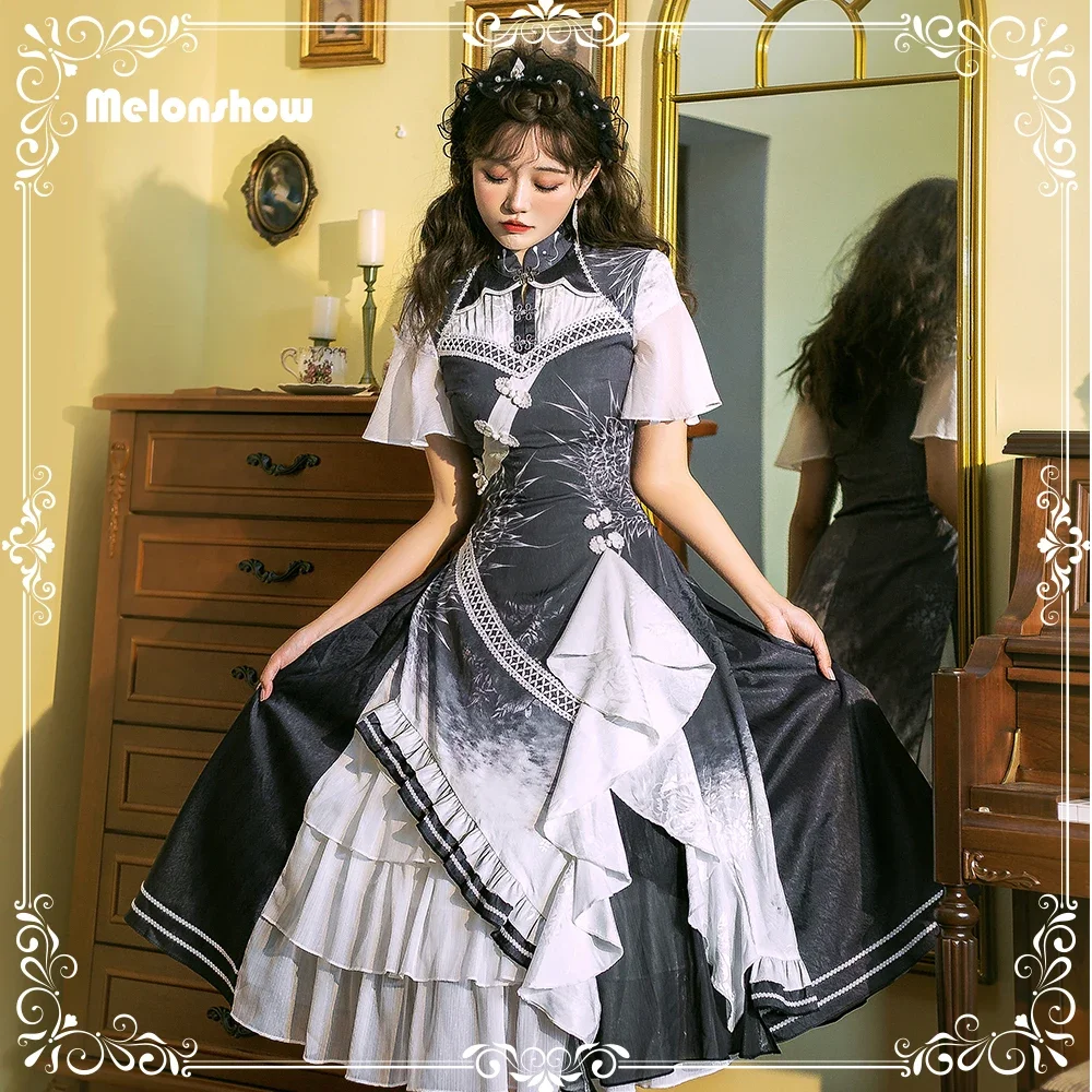 

Melonshow Sweet Lolita Dress Chinese Cheongsam Vintage Victorian Dresses Women Gothic Lolita Girls Kawaii Clothes