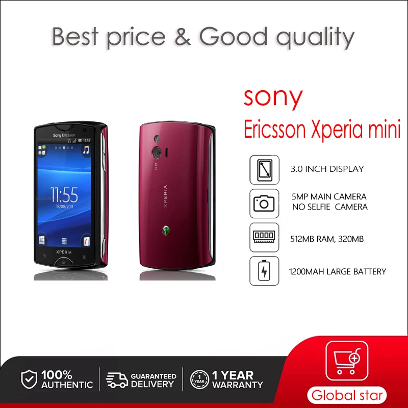 

Sony Ericsson Xperia mini ST15 ST15i Refurbished-Original 3.0inches 5MP Mobile Phone Cellphone Free Shipping High Quality
