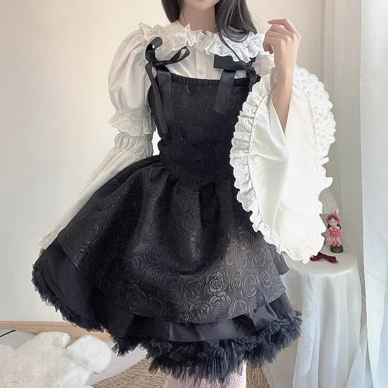 2023 New Removable Flare Sleeves Shirts White Ruffle Women Gothic Fairy Aesthetic Doll Collar Tops Y2K Harajuku Lolita Blouses
2023 New Removable Flare Sleeves Shirts White Ruffle Women Gothic Fairy Aesthetic Doll Collar Tops Y2K Harajuku Lolita Blouses