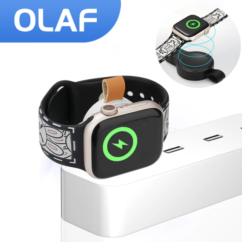 

Olaf портативное беспроводное зарядное устройство для Apple Watch 8 7 6 5 4 3 2 1 SE серия Быстрая зарядка док-станция Подставка USB зарядное устройство для IWatch