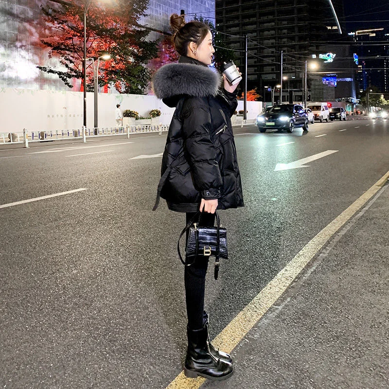 Women's Black Down Cotton Padded Jacket, Thick Coat, Slim Fit, European and American Fashion, Winter, 2023
Women's Black Down Cotton Padded Jacket, Thick Coat, Slim Fit, European and American Fashion, Winter, 2023