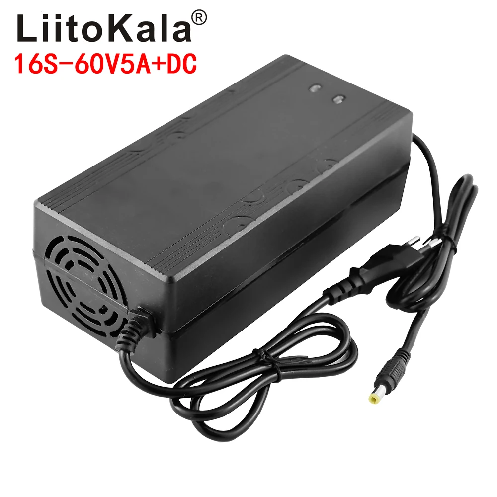 

Зарядное устройство для литиевых батарей LiitoKala, 60 В, 5 А, 18650, 16 нитей, постоянный ток, постоянное напряжение 67,2 в, полимерное зарядное устройство постоянного тока