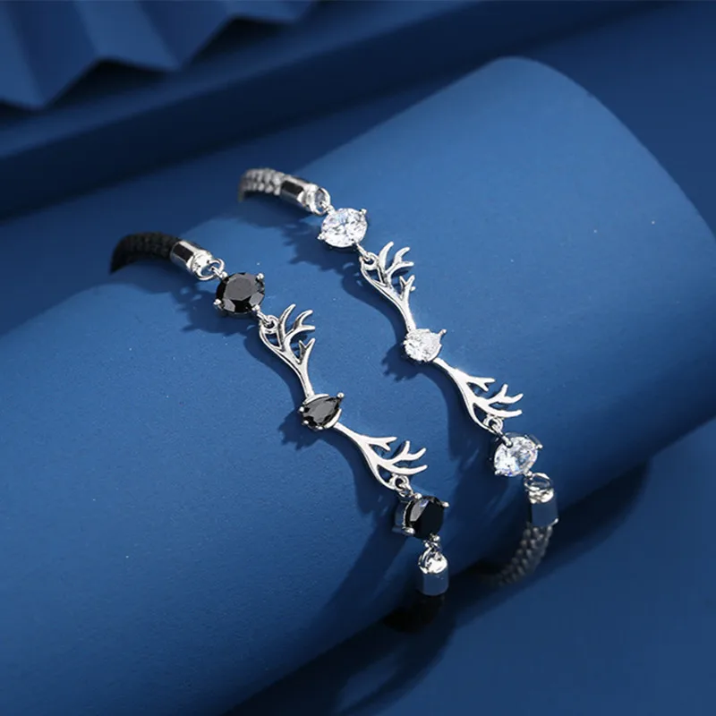 Fine 925 Sterling Silver Charms Deer Zircon crystal Bracelet for Women weave wedding brand designer Jewelry Valentine's Day Gift
Fine 925 Sterling Silver Charms Deer Zircon crystal Bracelet for Women weave wedding brand designer Jewelry Valentine's Day Gift