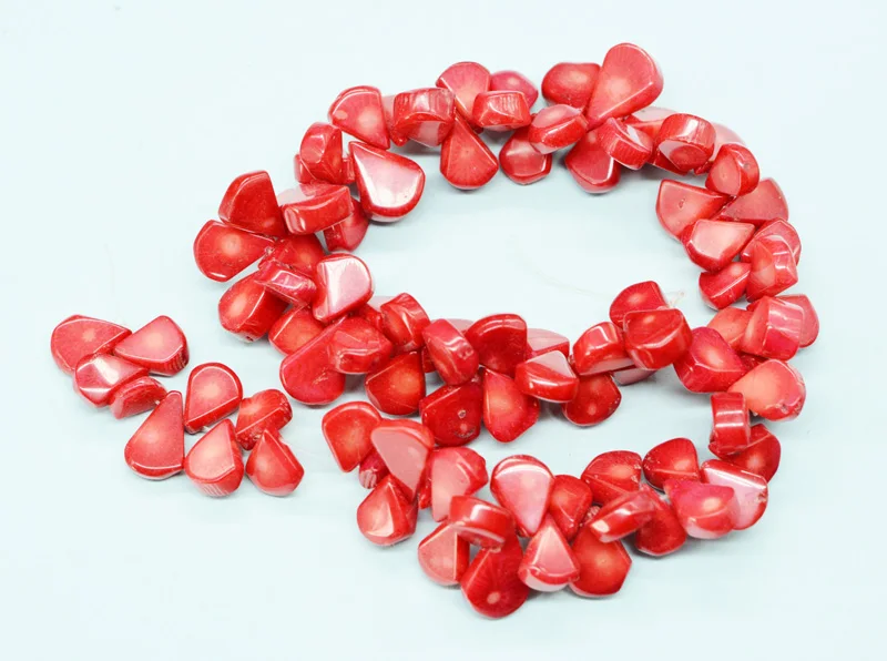 

1 strands Wholeasales Loose Coral Beads Red Lemon Seed beads drop tear beads 16'