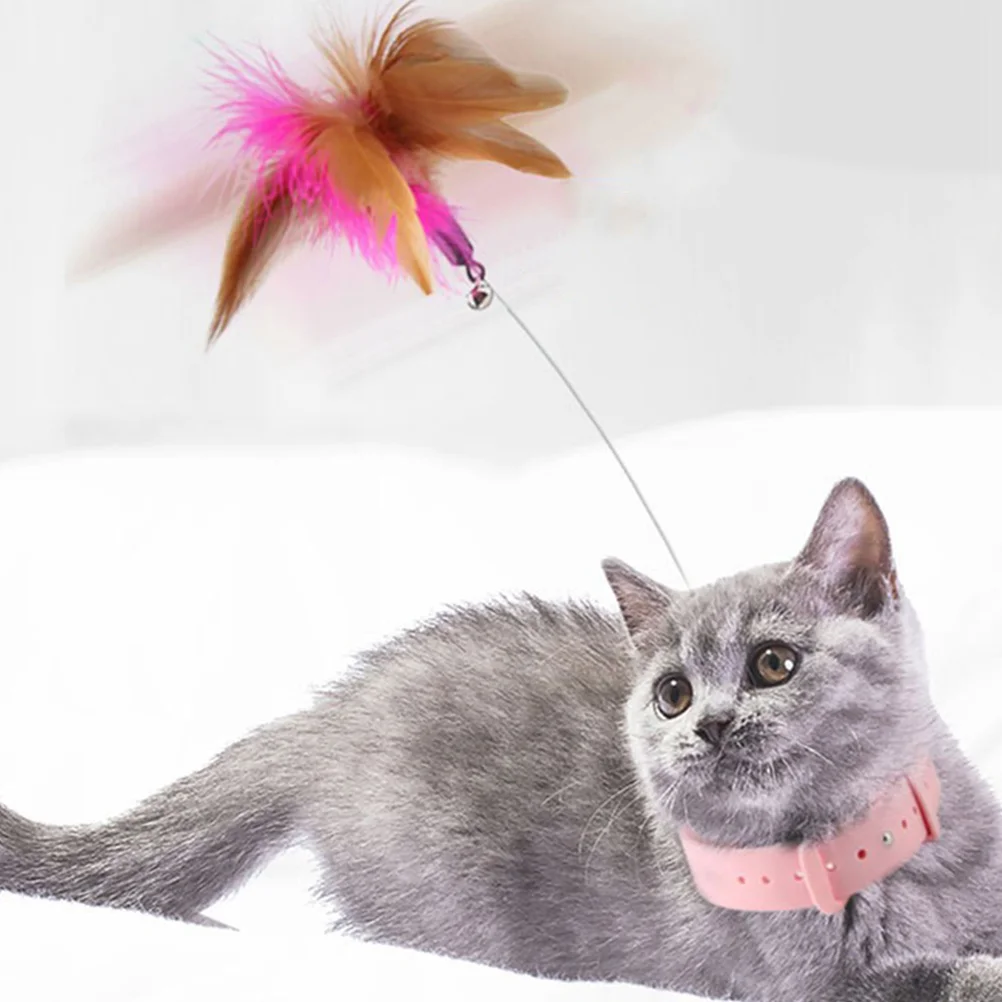 

Collar Cat Teaser Toys Interactive for Indoor Cats with Plume Kitten Stuff Wand