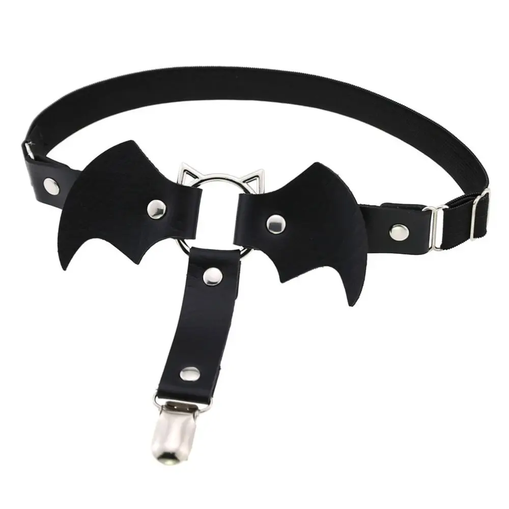 

Stockings Belt Goth Style Cosplay Accessory Straps Body Jewelry Metal Buckles Suspenders Elastic Bat Garter Sexy Leg Belt