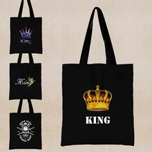 Crown Print Shopping Bags Cute Pattern Tote Bag Eco Shopper Shoulder Bag Fashion Black Handbag Canvas Sundries Bag Men and Women
Crown Print Shopping Bags Cute Pattern Tote Bag Eco Shopper Shoulder Bag Fashion Black Handbag Canvas Sundries Bag Men and Women