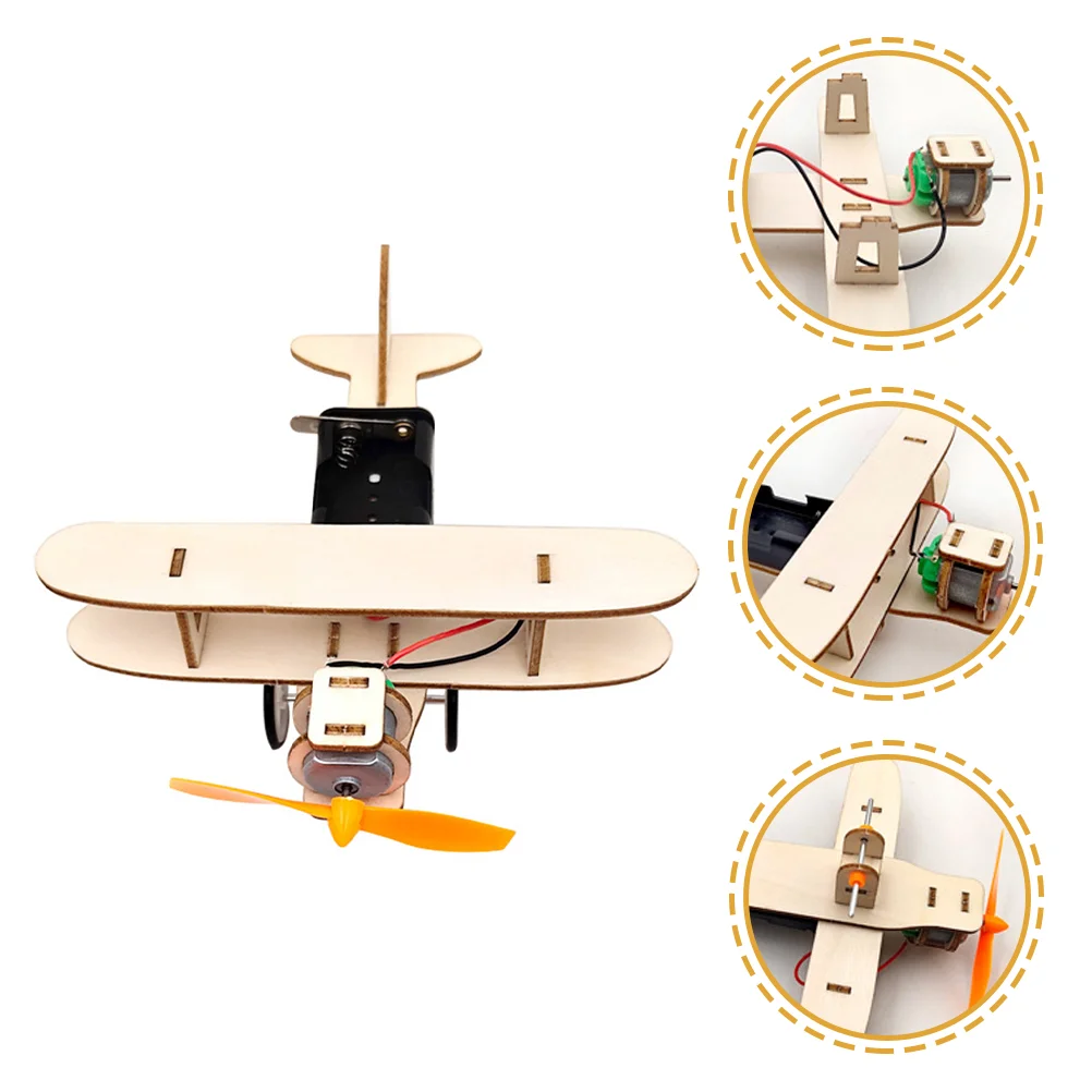 

Airplane Model Wood DIY Assemble Educational Toy Handicraft Wooden Kit Experiment Assembly