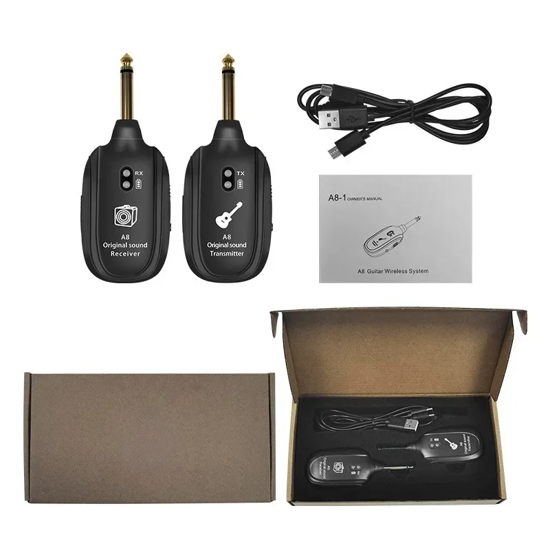 A8 Guitar Wireless System Transmitter Receiver Built-in Rechargeable Built- in Rechargeable wireless guitar transmitter
A8 Guitar Wireless System Transmitter Receiver Built-in Rechargeable Built- in Rechargeable wireless guitar transmitter