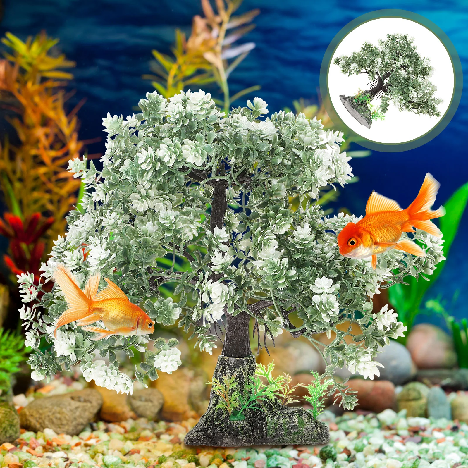 

Fish Tank Landscaping Tree Household Aquarium Plant Realistic Decor Decorative Faux Plants Small Fake Delicate Desktop