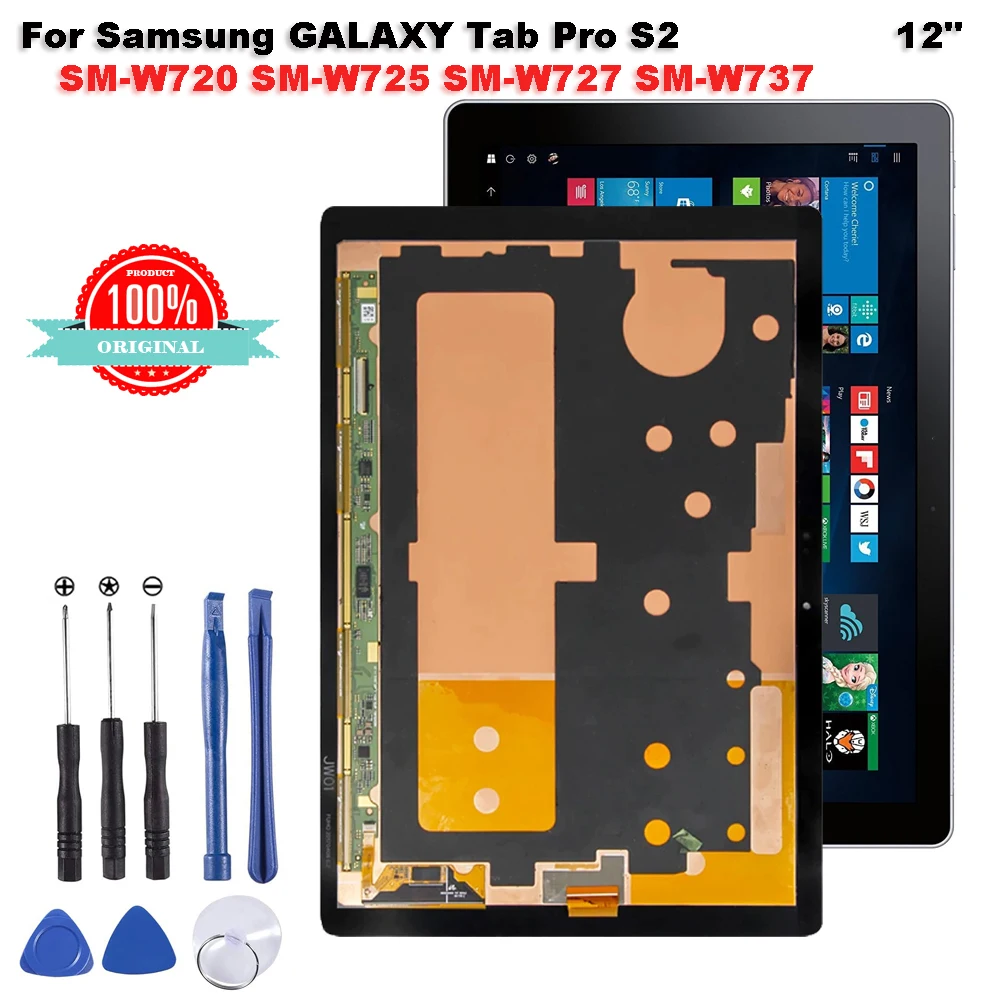 

Original For Samsung GALAXY Tab Pro S2 SM-W720 SM-W725 SM-W727 SM-W737 12" LCD Display Touch Screen Digitizer Glass Assembly