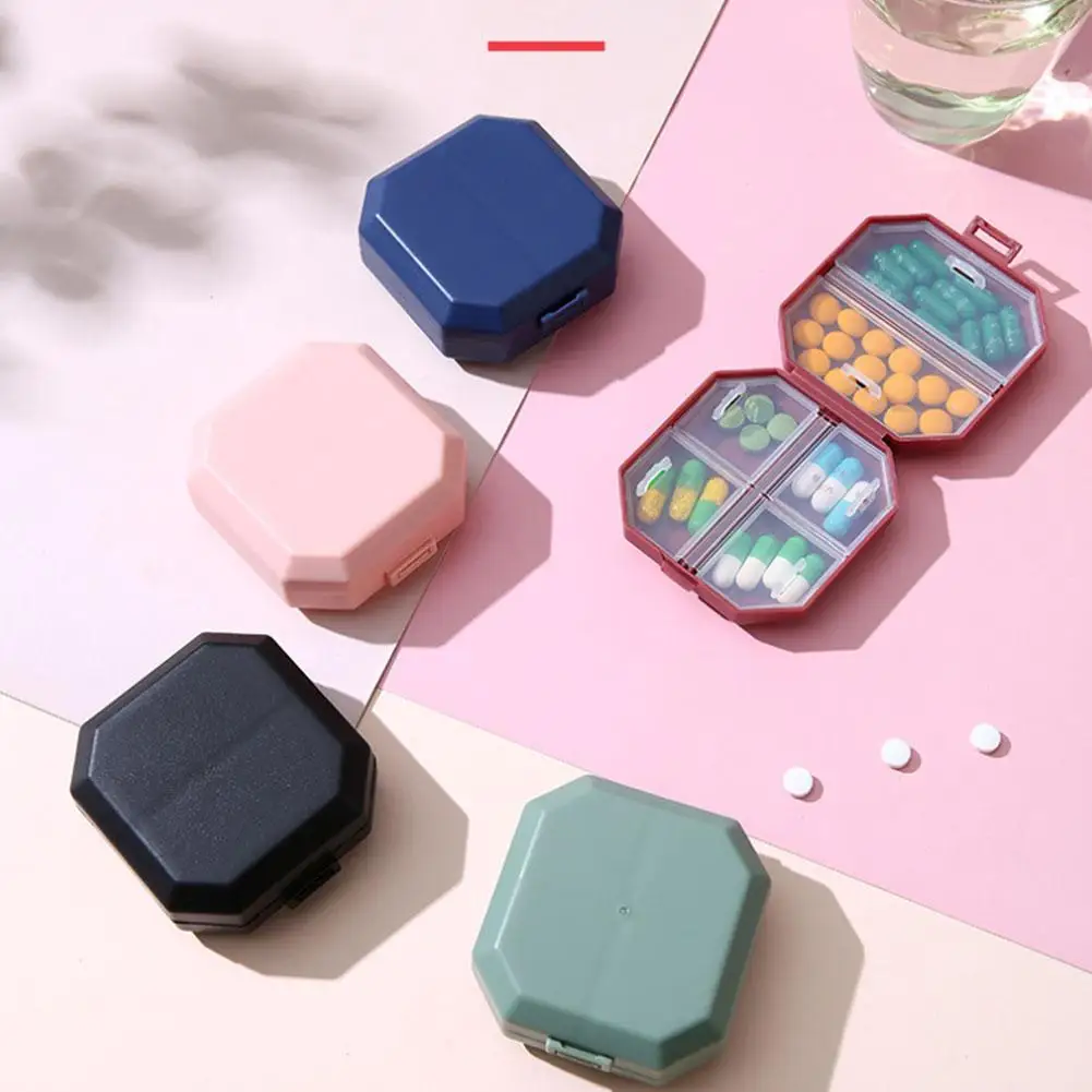 

Mini Portable Pill Organizer 6 Grid Compartment Travel Pillbox Nordic Style Dispenser Medicine Boxes Dispensing Medical Kit