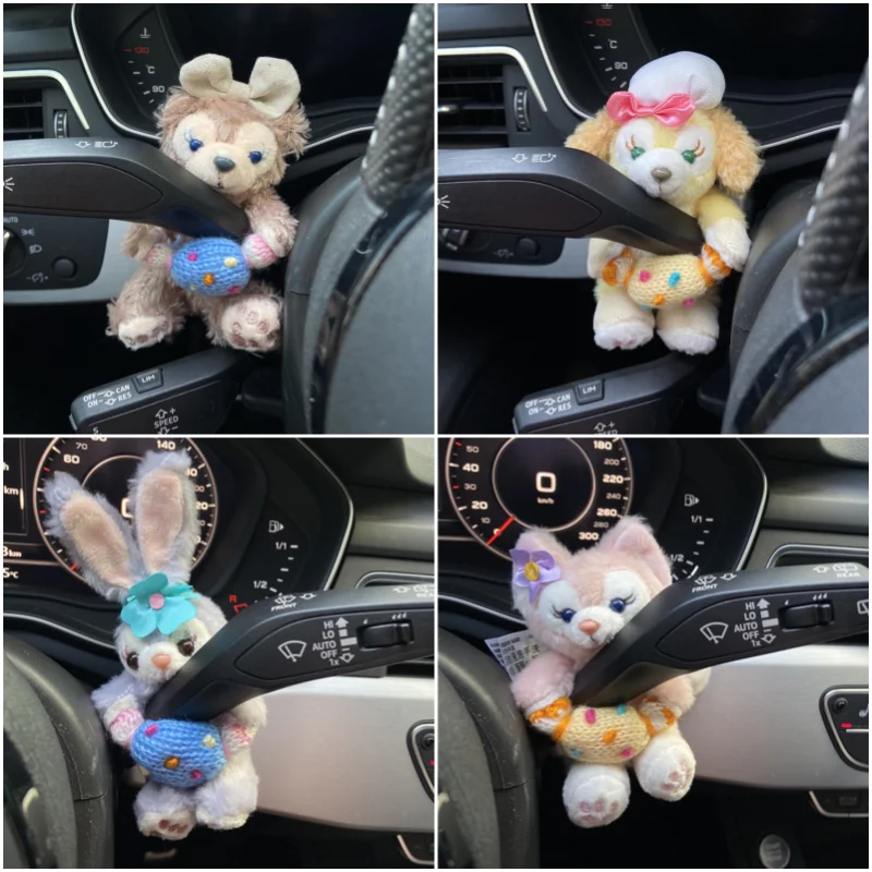 

Disney Anime Cartoon Car Turn Signals Wiper Decorate ShellieMay LinaBell StellaLou Plush Doll Auto Interior Accessories