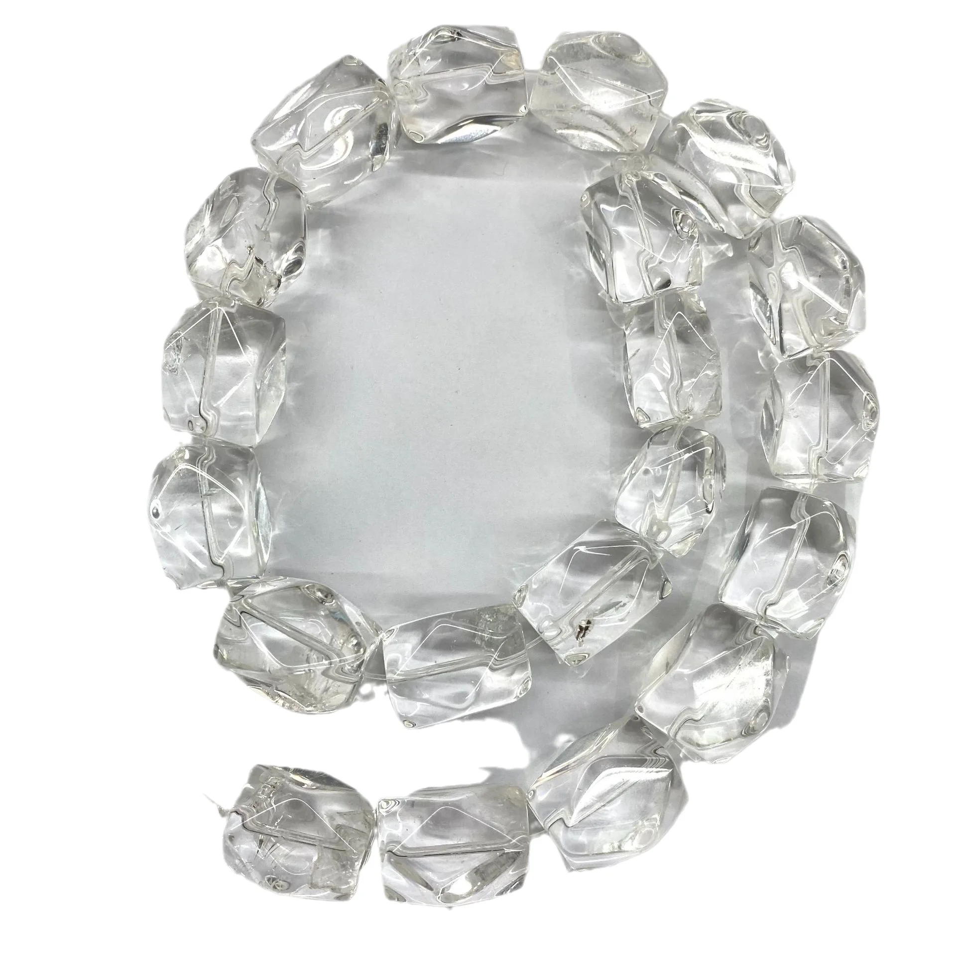 

Свободные бусины, белый кристалл, квадратный граненый, 15*20 мм, натуральный для изготовления ювелирных изделий, ожерелья 14 дюймов, FPPJ, оптовая продажа