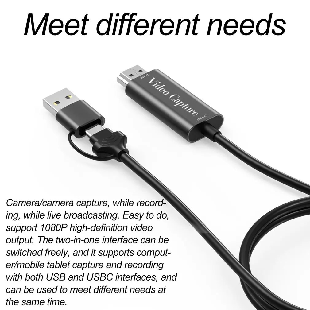 USB-A USB C To HDMI-compatible Video Capture Card Video Audio Converter TV DVD VHS Audio Capture Adapter Card TV Video DVR
USB-A USB C To HDMI-compatible Video Capture Card Video Audio Converter TV DVD VHS Audio Capture Adapter Card TV Video DVR
