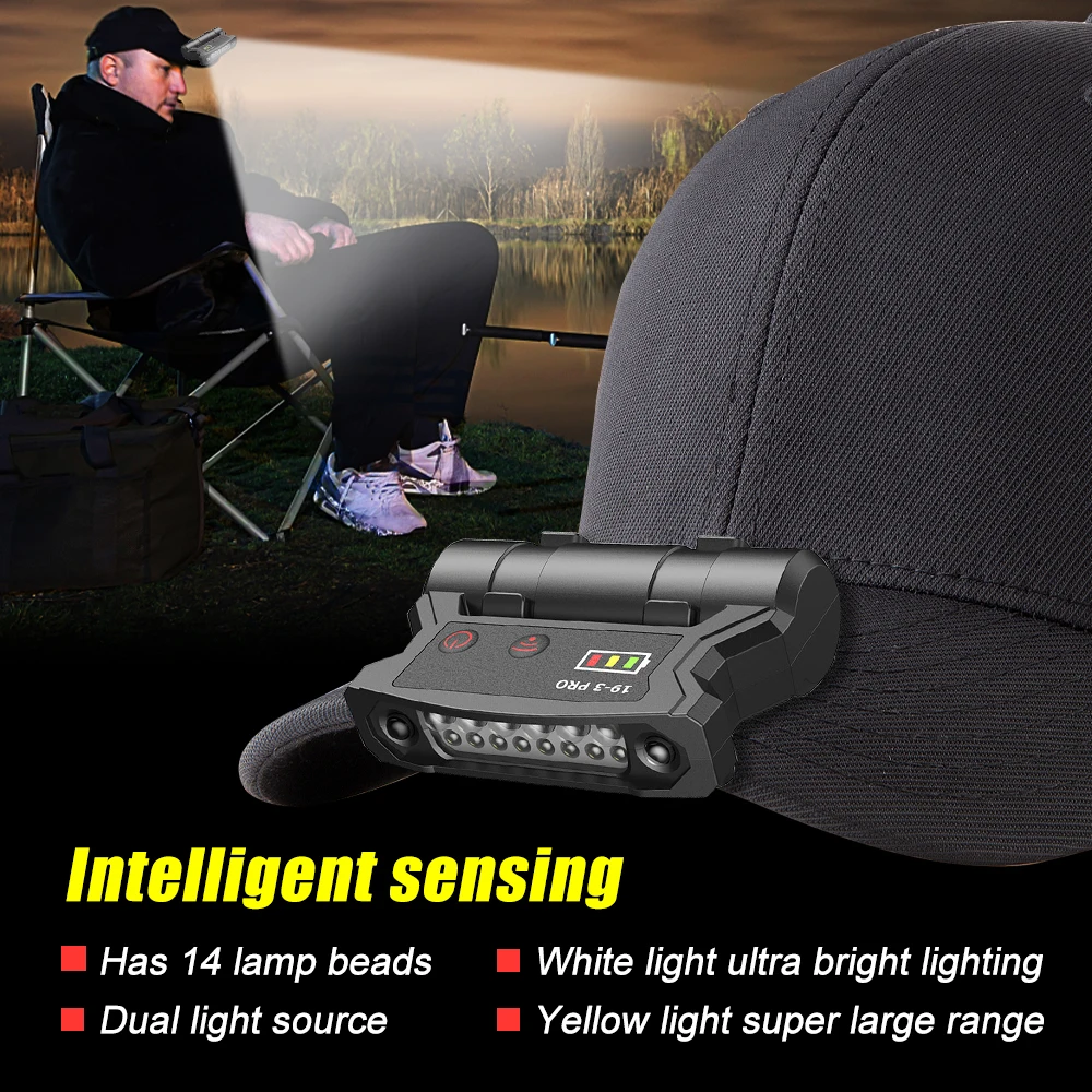 Smart Motion Sensor LED Cap Clip Light Rechargeable Headlamp Built-in Battery Powered Waterproof Headlight for Camping Hiking
Smart Motion Sensor LED Cap Clip Light Rechargeable Headlamp Built-in Battery Powered Waterproof Headlight for Camping Hiking