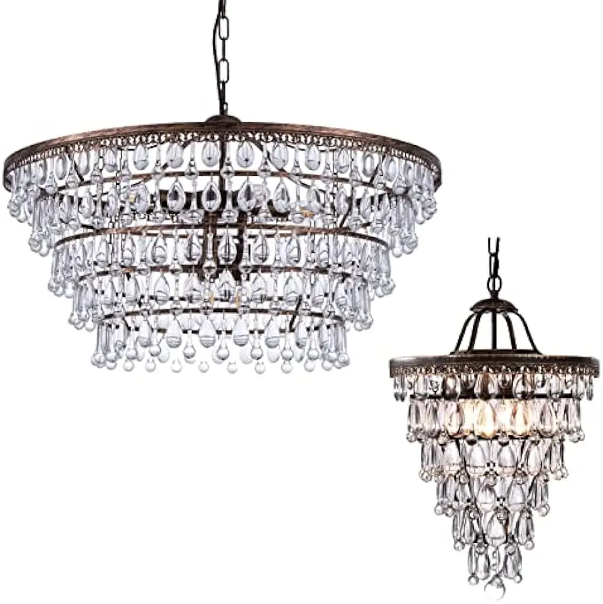 Wellmet Crystal Chandelier,Farmhouse Bronze Bathroom Chandeliers, Foyer Lighting Hanging Pendant Light Fixture
Wellmet Crystal Chandelier,Farmhouse Bronze Bathroom Chandeliers, Foyer Lighting Hanging Pendant Light Fixture