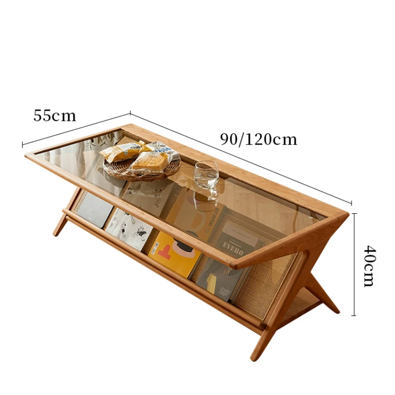 

Кофейный столик YY из ротанга в скандинавском стиле из массива дерева ясеня для гостиной домашний чайный столик
