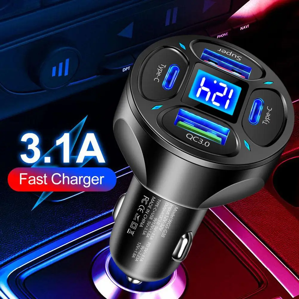 4 Ports USB Car Charger 66W Fast Charging Quick Charge 3.0 Car Mobile Phone Charger Adapter For iPhone 14 13 mi Samsung A2T2
4 Ports USB Car Charger 66W Fast Charging Quick Charge 3.0 Car Mobile Phone Charger Adapter For iPhone 14 13 mi Samsung A2T2