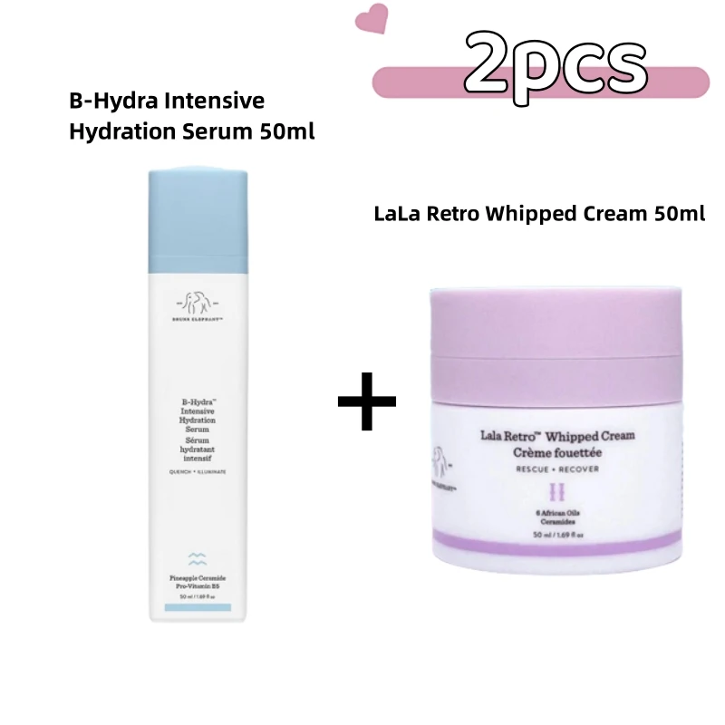2pcs Original Drunk Elephant B-Hydra Intensive Hydration Serum 50ml+Lala Retro Whipped Cream 50ML Replenishing Moisturizer 
2pcs Original Drunk Elephant B-Hydra Intensive Hydration Serum 50ml+Lala Retro Whipped Cream 50ML Replenishing Moisturizer