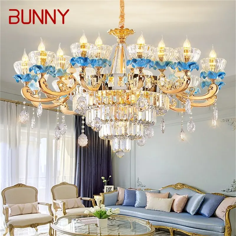 

Современная люстра в скандинавском стиле зайчик, креативная роскошная хрустальная лампа-подвеска в виде свечи для домашнего декора, для гостиной, гостиницы, лобби