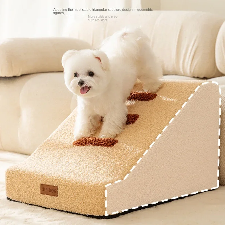 

Indoor Dog Stairs Ramp Use Outdoor Sturdy Comfortable Washable Machine Cover Anti Slip High Density Sponge Dog Climbing Ladder