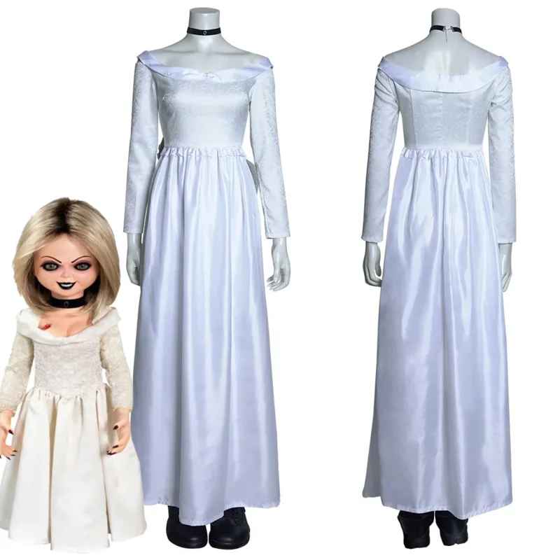 Chucky Cosplay Costume Movie Bride Of Chucky Women Dress Necklace Woman Halloween Carnival Outfit For Female Ladies Role Play
Chucky Cosplay Costume Movie Bride Of Chucky Women Dress Necklace Woman Halloween Carnival Outfit For Female Ladies Role Play