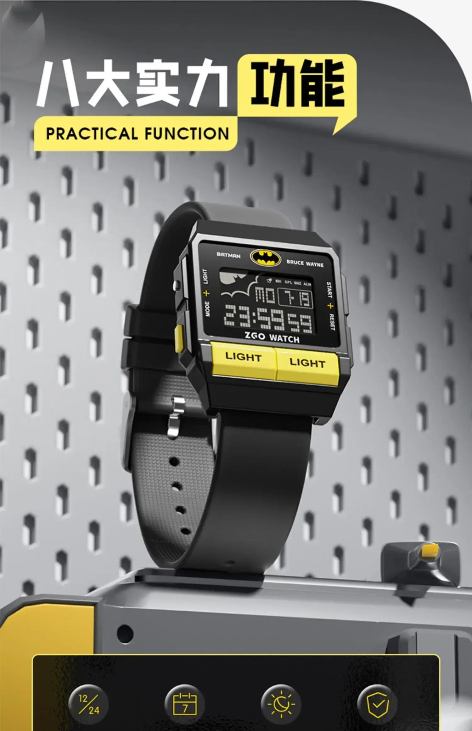 Warner Dc Batman Co Branded Watch Waterproof Electronic Watch Luminous Marvel Men's Sports Watch Student Birthday Gift Warner Dc Batman Co Branded Watch Waterproof Electronic Watch Luminous Marvel Men's Sports Watch Student Birthday Gift