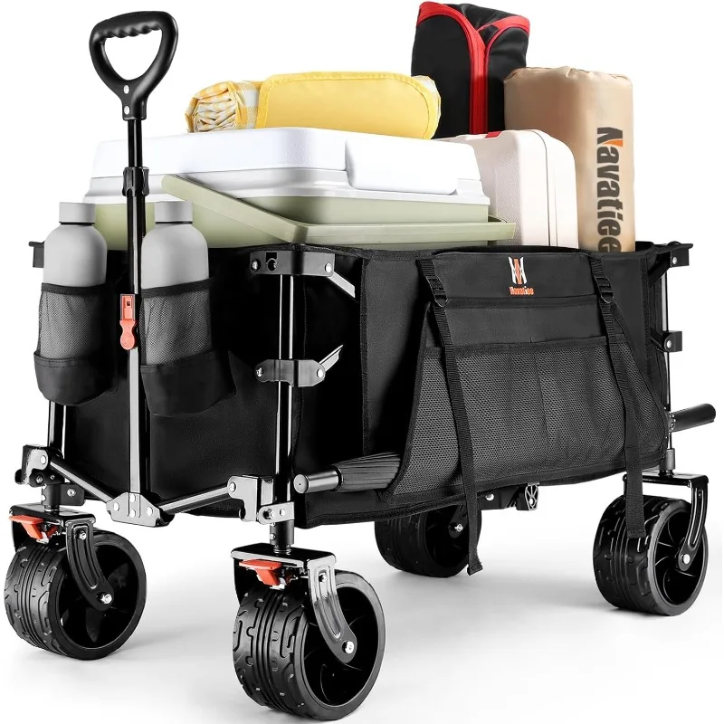 Collapsible Folding Wagon,Beach Wagon Cart Heavy Duty Foldable with Big Wheels,Utility Grocery Wagon with Side Pocket and Brakes
Collapsible Folding Wagon,Beach Wagon Cart Heavy Duty Foldable with Big Wheels,Utility Grocery Wagon with Side Pocket and Brakes
