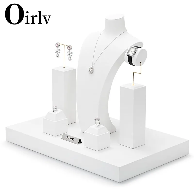 Oirlv White PU Leather Jewelry Window Display Set Props with Metal Jewelry Display Rack for Necklace Earrings Bangle Ring New
Oirlv White PU Leather Jewelry Window Display Set Props with Metal Jewelry Display Rack for Necklace Earrings Bangle Ring New