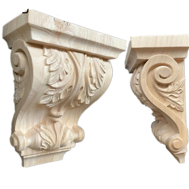 

Wood Applique Stigma Wood Mouldings Carved European Long Leaves Wooden Furniture Pillars Accessories for Furniture Legs Cabinet