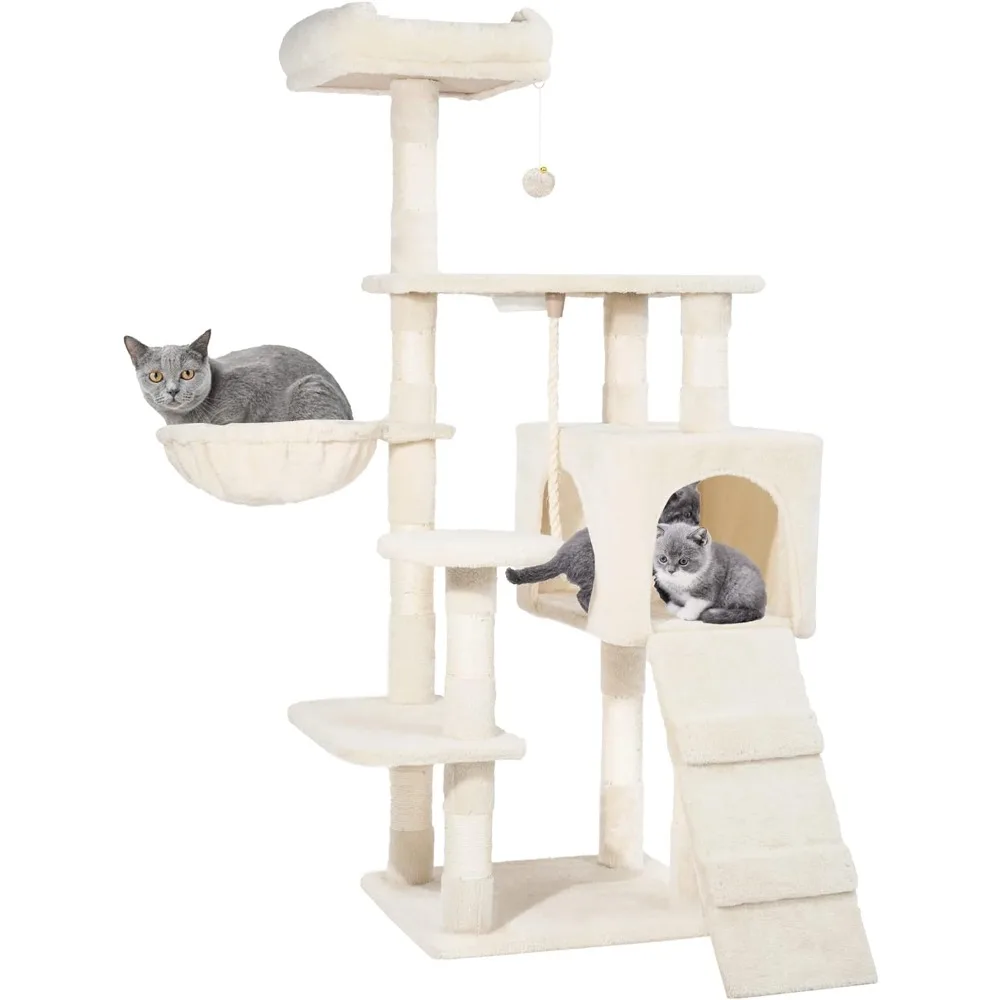 

Hawsaiy Multi Level 51in Cat Tree Tower for Indoor Cat Furniture Condo Activity Center Play House with Scratching Sisal Posts,