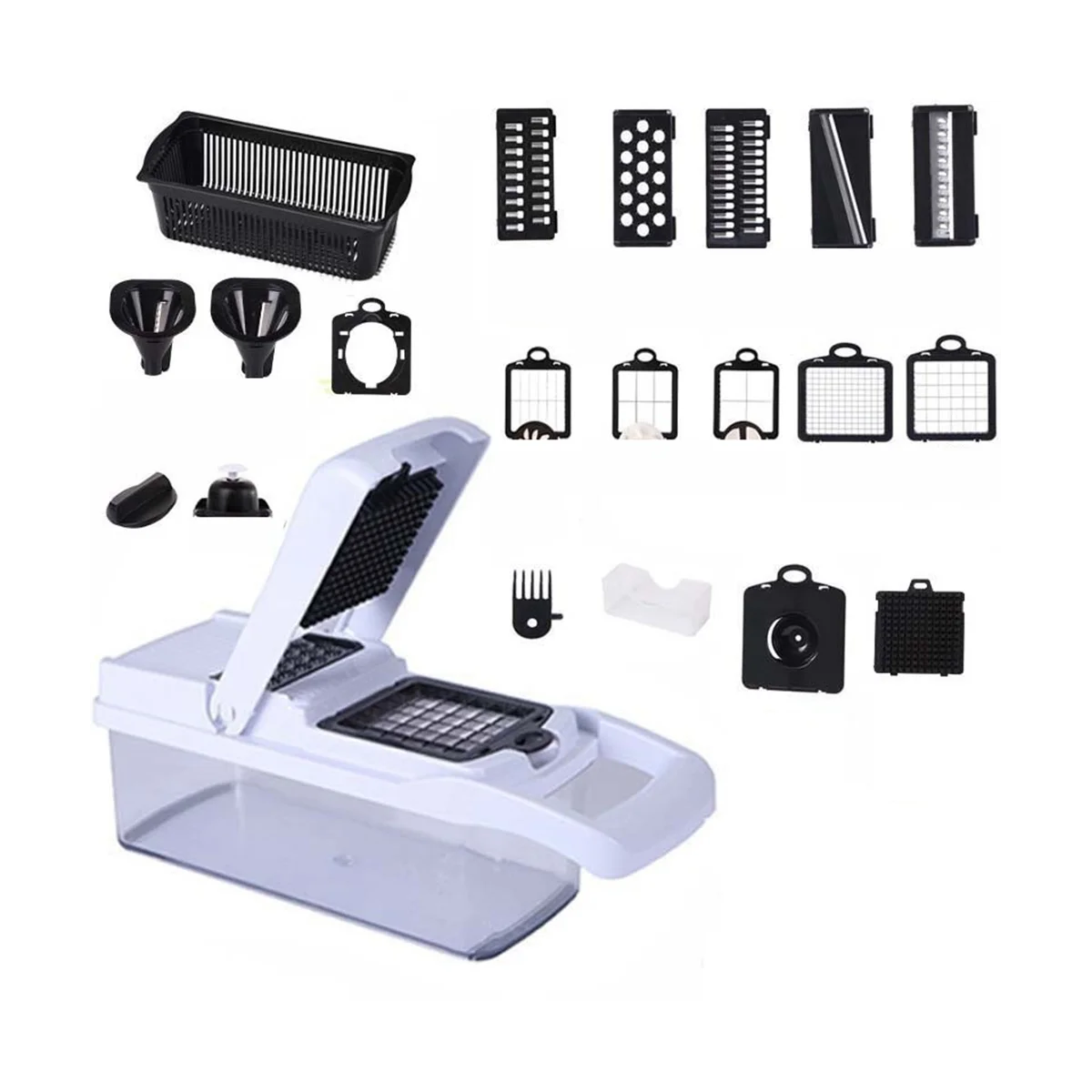 Vegetable Chopper - Spiralizer Vegetable Slicer - Onion Chopper with Container - Pro Food Chopper
Vegetable Chopper - Spiralizer Vegetable Slicer - Onion Chopper with Container - Pro Food Chopper