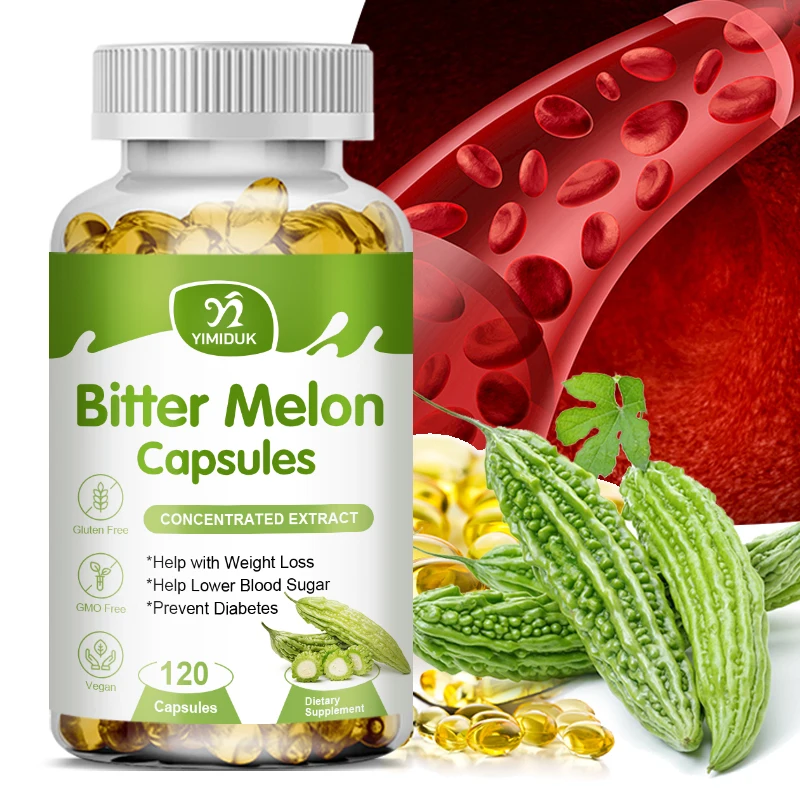 

Organic Bitter Melon Extract Capsule Plant-insulin Reducing Blood Sugar Cure Diabetes Anti-Hypertension Weight Loss