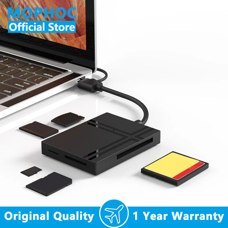 MOPHOC Card Reader 4-in-1 USB3.0/USB-C SD Micro SD TF CF MS Compact Flash Card Adapter for Laptop PC Multi OTG Smart Card Reader
MOPHOC Card Reader 4-in-1 USB3.0/USB-C SD Micro SD TF CF MS Compact Flash Card Adapter for Laptop PC Multi OTG Smart Card Reader
