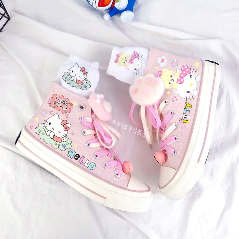 New Hellokitty Canvas Shoes Kawaii Cartoon Japanese High-Top Graffiti Hand-Painted Casual Shoes Girls Birthday Gift
New Hellokitty Canvas Shoes Kawaii Cartoon Japanese High-Top Graffiti Hand-Painted Casual Shoes Girls Birthday Gift
